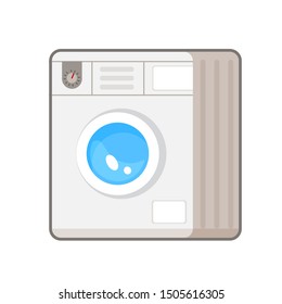 Vector illustration of washing machine on white background