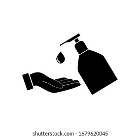 Vector illustration of washing your hands with sanitizing gel Or wash hands with liquid soap to kill germs