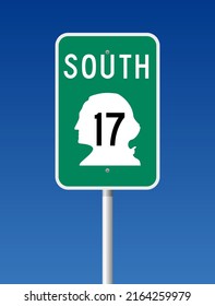 Ilustración vectorial de la señal de la carretera estatal de Washington en una entrada metálica