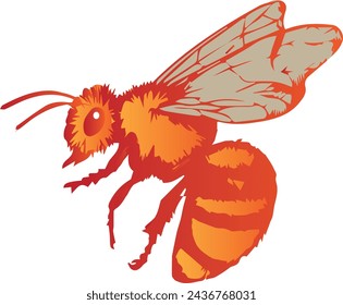 Vector illustration of a wasp. Wasp logo in bright colors. Element for creating a seamless pattern