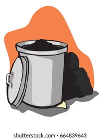 Vector illustration. Waste. Cartoon. Garbage