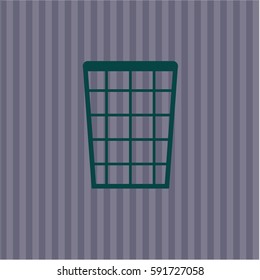 Vector illustration of Wastepaper Basket  in green color
