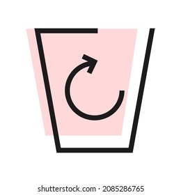 Vector illustration with wastepaper basket icon isolated on white background.