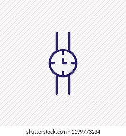 Vector illustration of watch icon colored line. Beautiful dress element also can be used as wristwatch icon element.