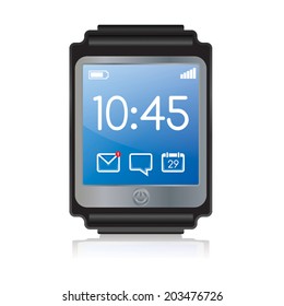 A vector illustration of a watch isolated on white. Vector EPS 10 file contains transparencies.