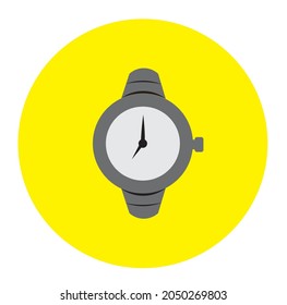 ilustración vectorial de un reloj en un fondo amarillo