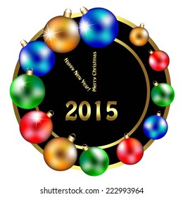 Vector illustration of Watches. Christmas decorations. Happy New Year!