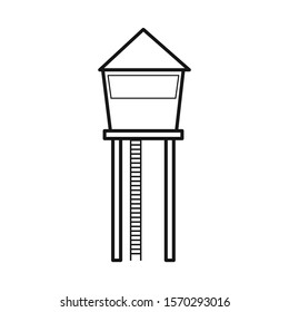Vector illustration of watchtower and tower symbol. Graphic of watchtower and belfry stock symbol for web.
