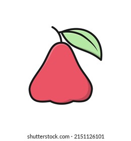 vector illustration of a water apple in flat design. Can be used as a logo, icon, brand, and mascot