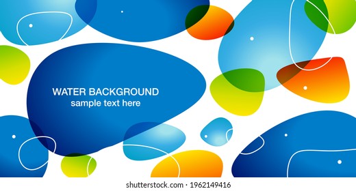 Vector illustration of water, blue, background, cool, bubble