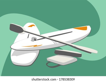 Vector Illustration of Water Boards & Paddles