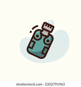 Ilustración vectorial de la botella de agua en color plano