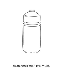 vector illustration of water bottle hand drawn