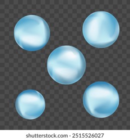 Vector illustration. Water bubbles realistic transparent background 