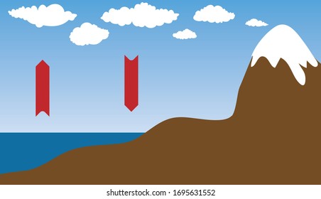 Vector Illustration of Water Cycle, Online Education Material, Background Science