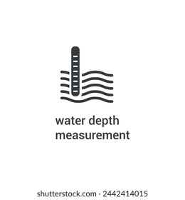 vector illustration of water depth measurement lines, flat design.
