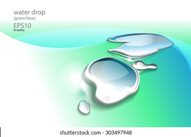 Vector illustration water drop with blue and green tone