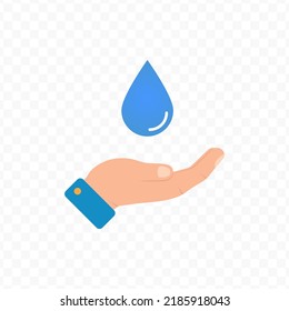 Ilustración vectorial de la caída de agua. Vector de color para el diseño de sitios web .Diseño simple sobre fondo transparente (PNG).