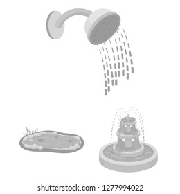 Vector illustration of water and drop icon. Collection of water and splash stock symbol for web.