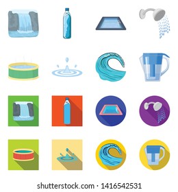 Vector illustration of water and drop logo. Set of water and splash stock vector illustration.