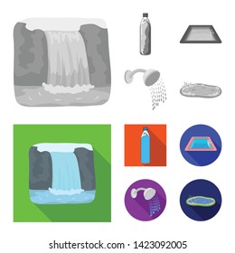 Vector illustration of water and drop logo. Set of water and splash vector icon for stock.