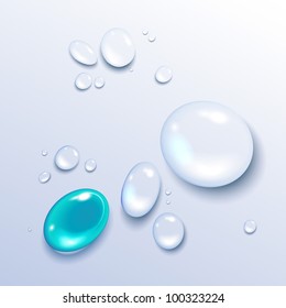 Vector illustration of a water drop on a light background