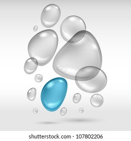 Vector illustration of a water drop on light background