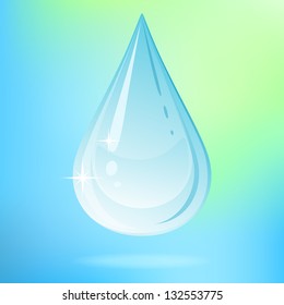 Vector illustration with water drop on colored background.