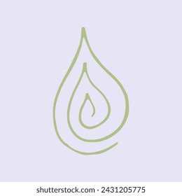 Vector illustration of a water drop on an isolated background. Simple drawing of liquid icon.