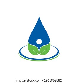 A vector Illustration of Water Drop People Sign