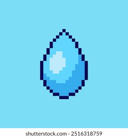 Ilustración vectorial de gota de agua con Pixel Art Design, perfecto para diseños temáticos de activos de juego