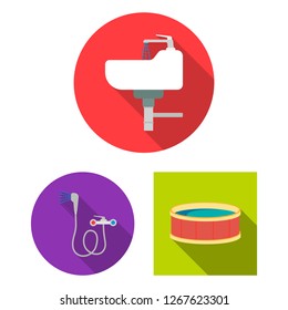 Vector illustration of water and drop sign. Collection of water and splash stock vector illustration.