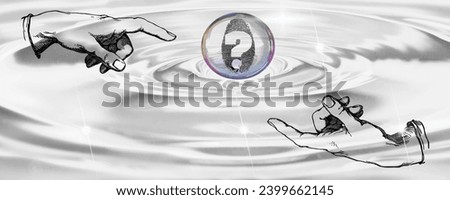 Vector Illustration of a Water Droplet Background with a Question Mark