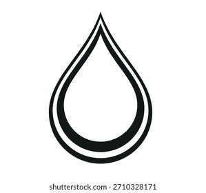 Vector illustration of a water droplet. Simple water droplet vector logo. Water vector logo. Blue water droplet