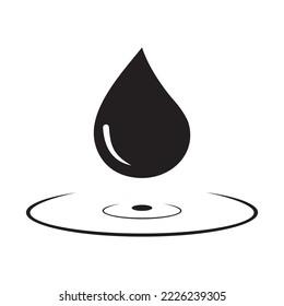 Ilustración vectorial de una gota de agua con olas.