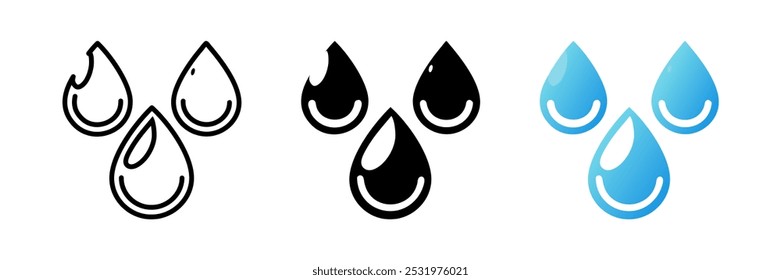 Ilustración vectorial de gotitas de agua, que simbolizan la pureza, la hidratación y la relajación en los tratamientos de spa.
