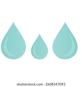 Vector Illustration of Water Droplets in Teal with Symmetrical Composition and Minimalist Design for Eco-Friendly Concepts