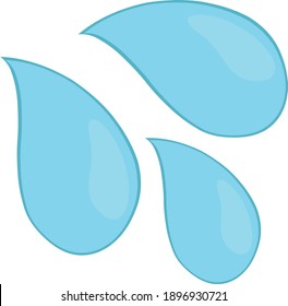 Vector illustration of water drops emoticon
