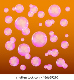 Vector Illustration of Water Drops on an Orange Background art