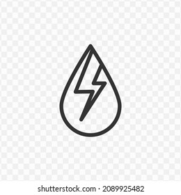 Vector illustration of water energy icon in dark color and transparent background(png).