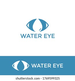 Vector illustration of water eye. Combination from eye and drop water