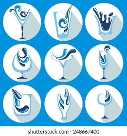 Vector Illustration of water glasses