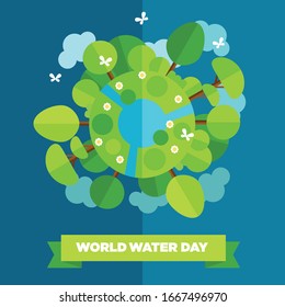 Vector Illustration of The Water globe in Nature