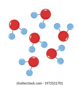 Vector illustration of water or H2O molecules, for logos, symbols, signs, buttons. Science of water chemistry