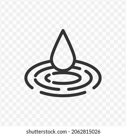 Ilustración vectorial del icono de agua en color oscuro y fondo transparente (png).