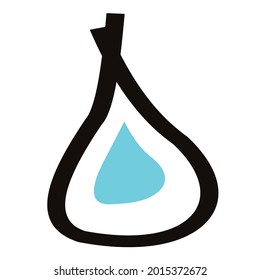 Vector illustration of water icon with sloppy drawing technique.