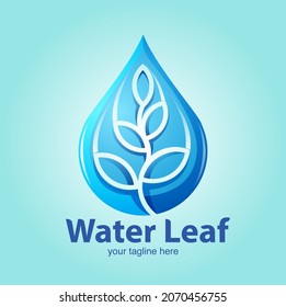 Vector illustration, water leaf symbol