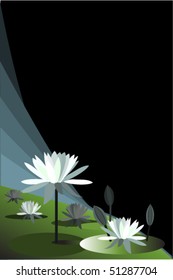 vector illustration of water lily