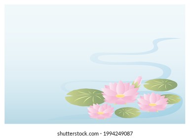 Vector illustration of Water lily. Blooming flowers.