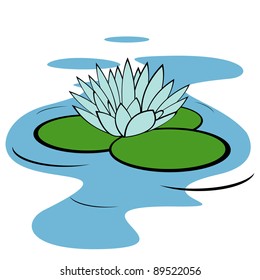 Vector illustration of water lily flower